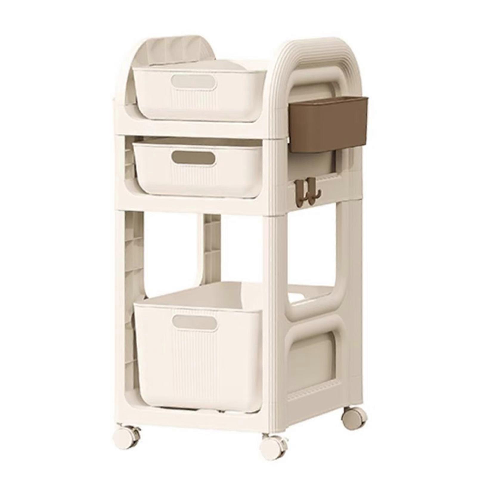 Easy to Move Small Storage Cart Multiple Layers for Desk Side Book and Stationery Organization in Office and Home