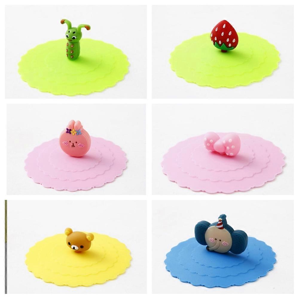 6 couvercles de gobelets en verre de silicone, couvercles de gobelets en silicone anti-poussière réutilisables