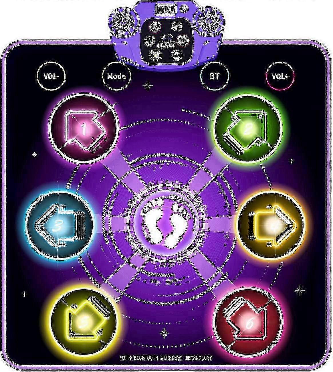 سجادة رقص للأطفال الذين تتراوح أعمارهم بين 4-8-12 ، تضيء وسادة الرقص هدايا عيد ميلاد عيد الميلاد لألعاب فتاة عمرها 5 سنوات من العمر 6-7 سنوات ، بلوتوث موسيقى الرقص ماتس لعبة ألعاب F