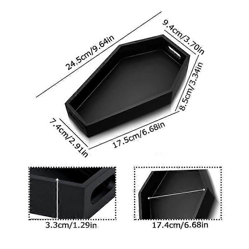 Black Wooden Storage Tray Desktop Ornament Cosmetic Storage Box Coffin Board Storage Box