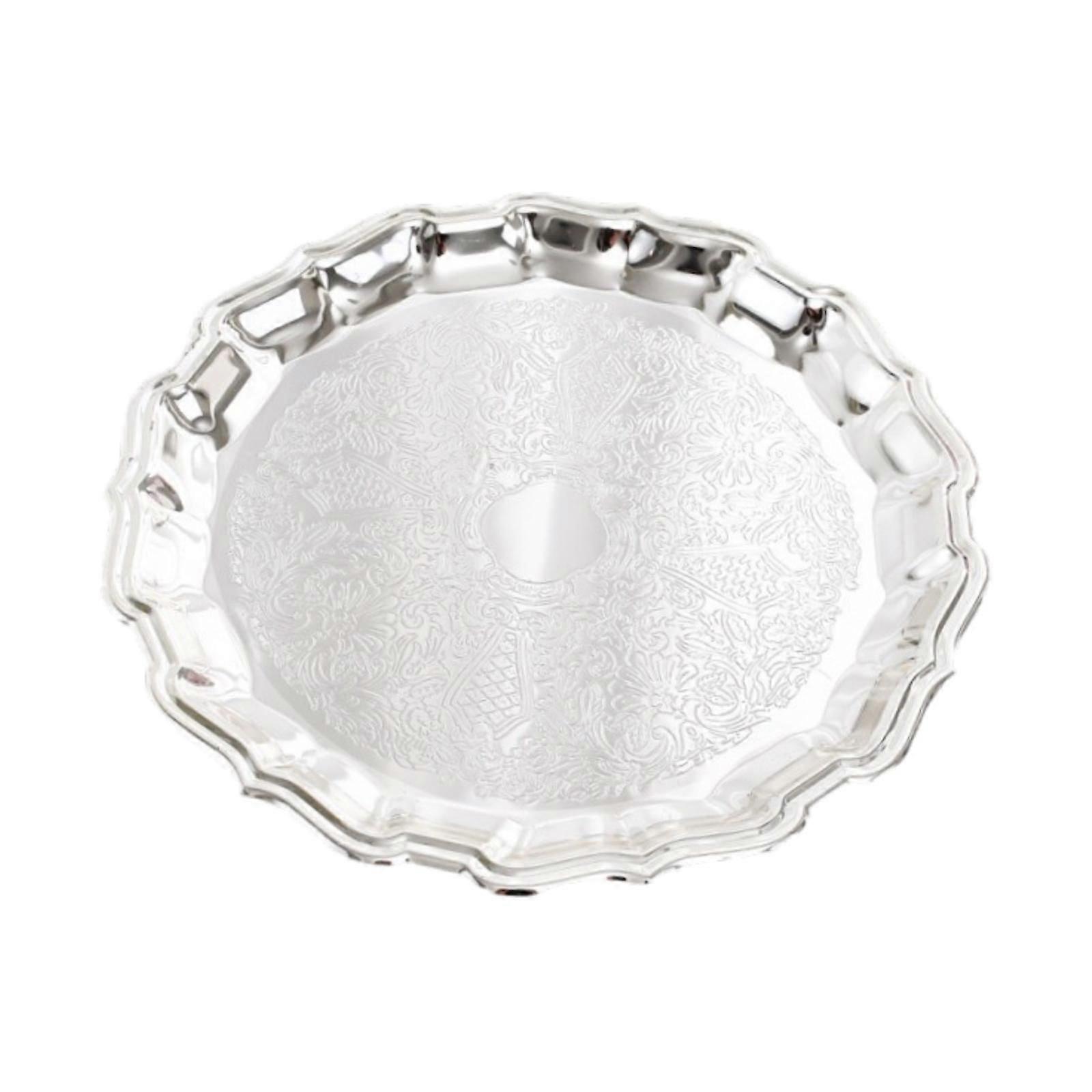 Dekoratives Serviertablett Lebensmitteltablett Schmuckhalter für Halskette Kerze Dessert 32cm