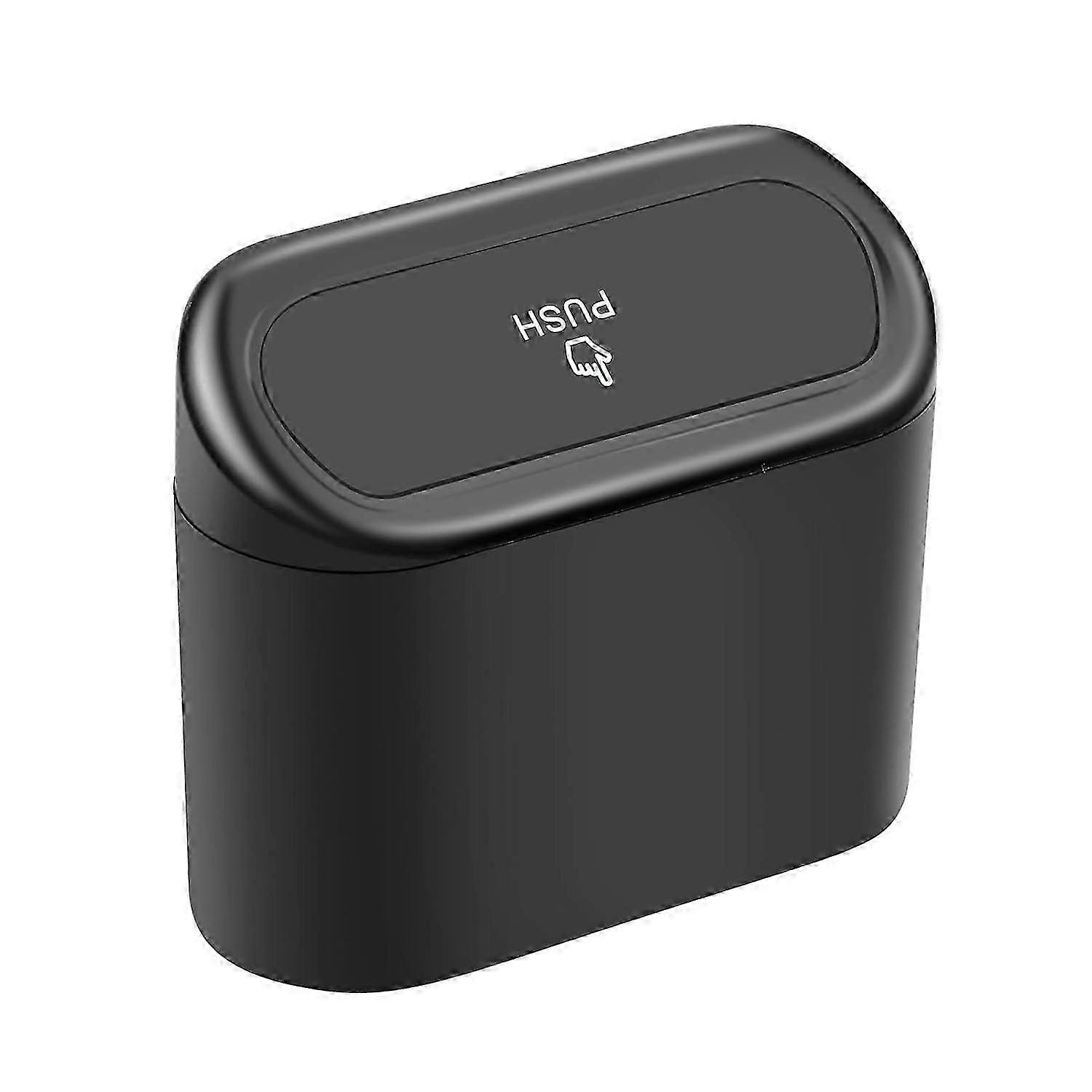 Multifunction Car Trash Can with Lid Car Trash Can Mini Trash Can for Car Office Bedroom Home (Black)
