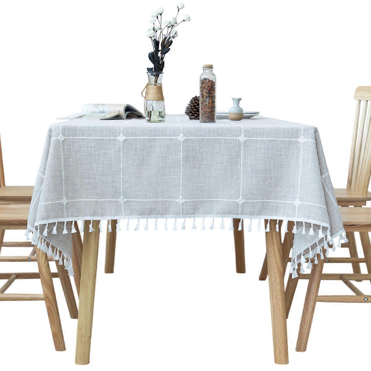 Rustic Cotton Linen Tablecloth, Dining Kitchen Party Christmas