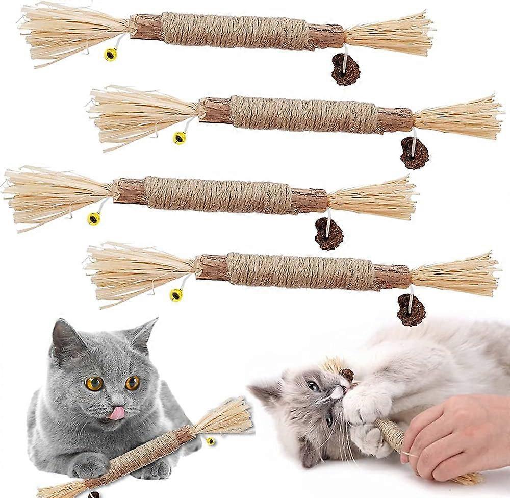 4PCS Cat Chew Sticks,Catnip Stick,Catnip Sticks,Cat Grass Stick,Molar Cat Interactive Stick,Catnip Toys Sticks,Cat Toy Stick,Cat Stick