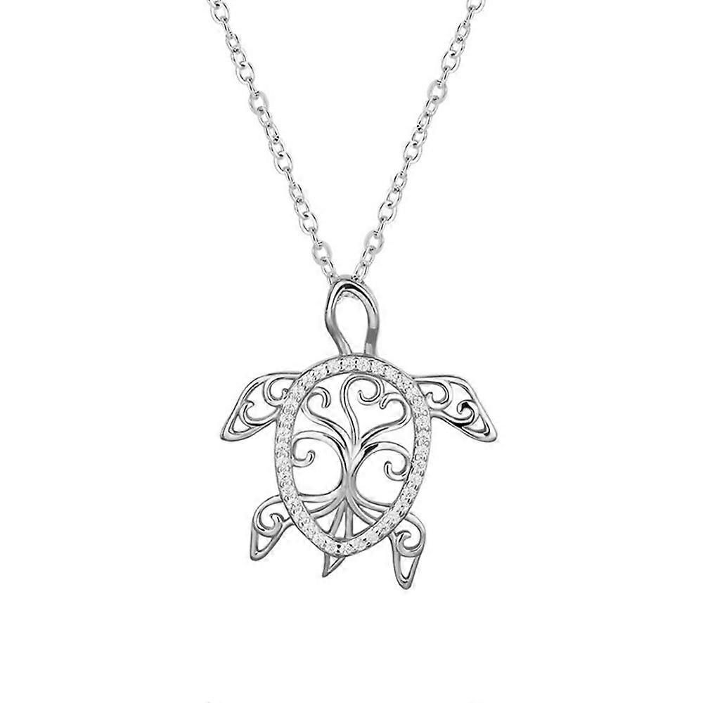 Senhoras tartaruga pingente shell sol em prata 925 esterlina