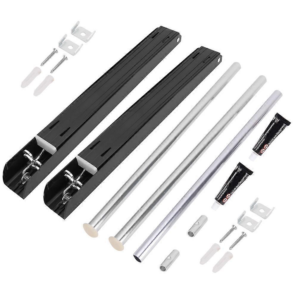 Aluminum Dual Bracket Retractable Clothes Hanger for Indoor and Outdoor Use, Adjustable Length, Lightweight Design