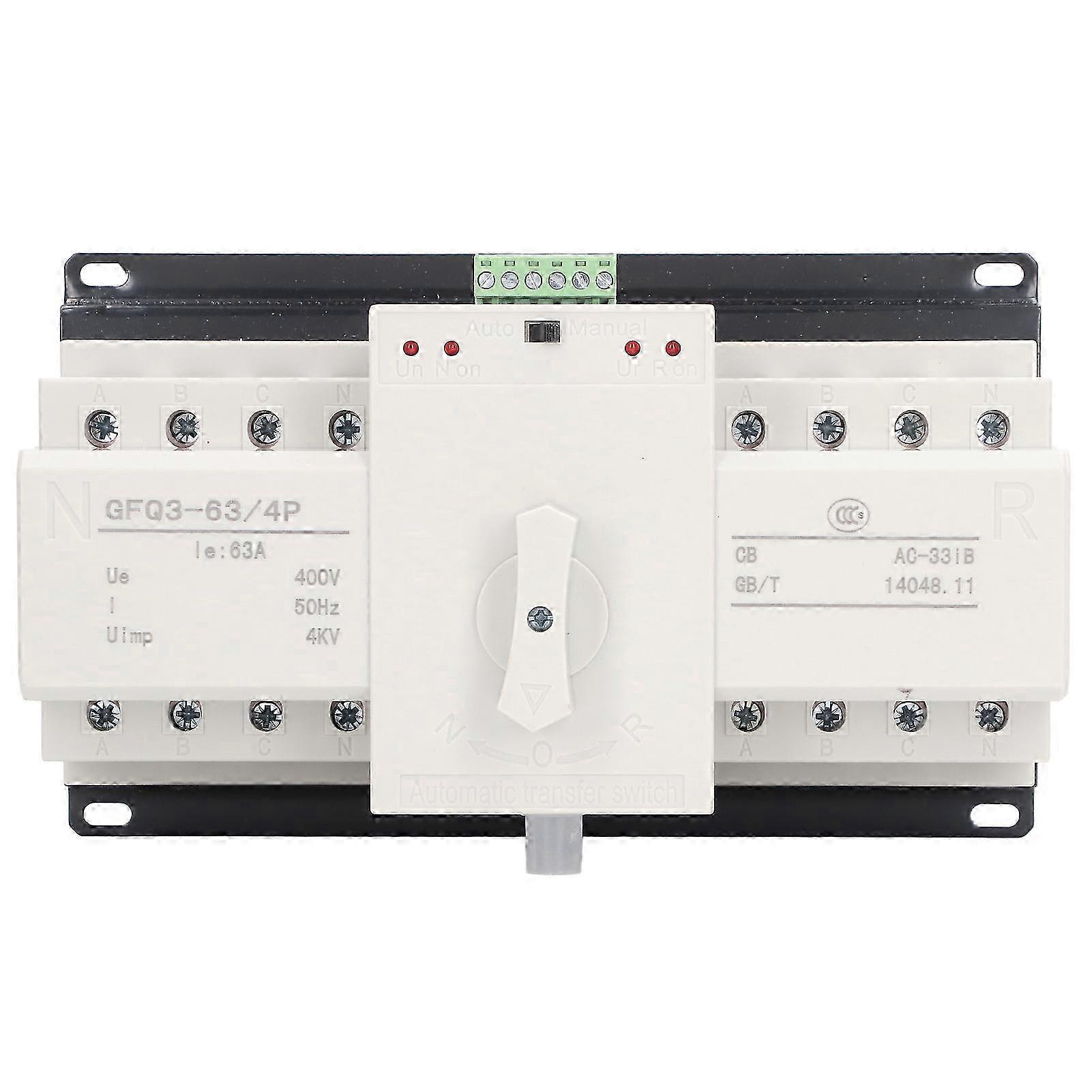 Mini commutatore di trasferimento automatico a doppia alimentazione 2 modalità di controllo Interruttore di commutazione del generatore di forte conducibilità AC400V 63A