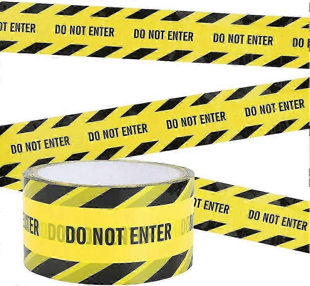 Warning Tape, 4.8cm x 25M DO NOT ENTER Adhesive Safety Tapes Yellow Warning Tape(Black/Yellow)