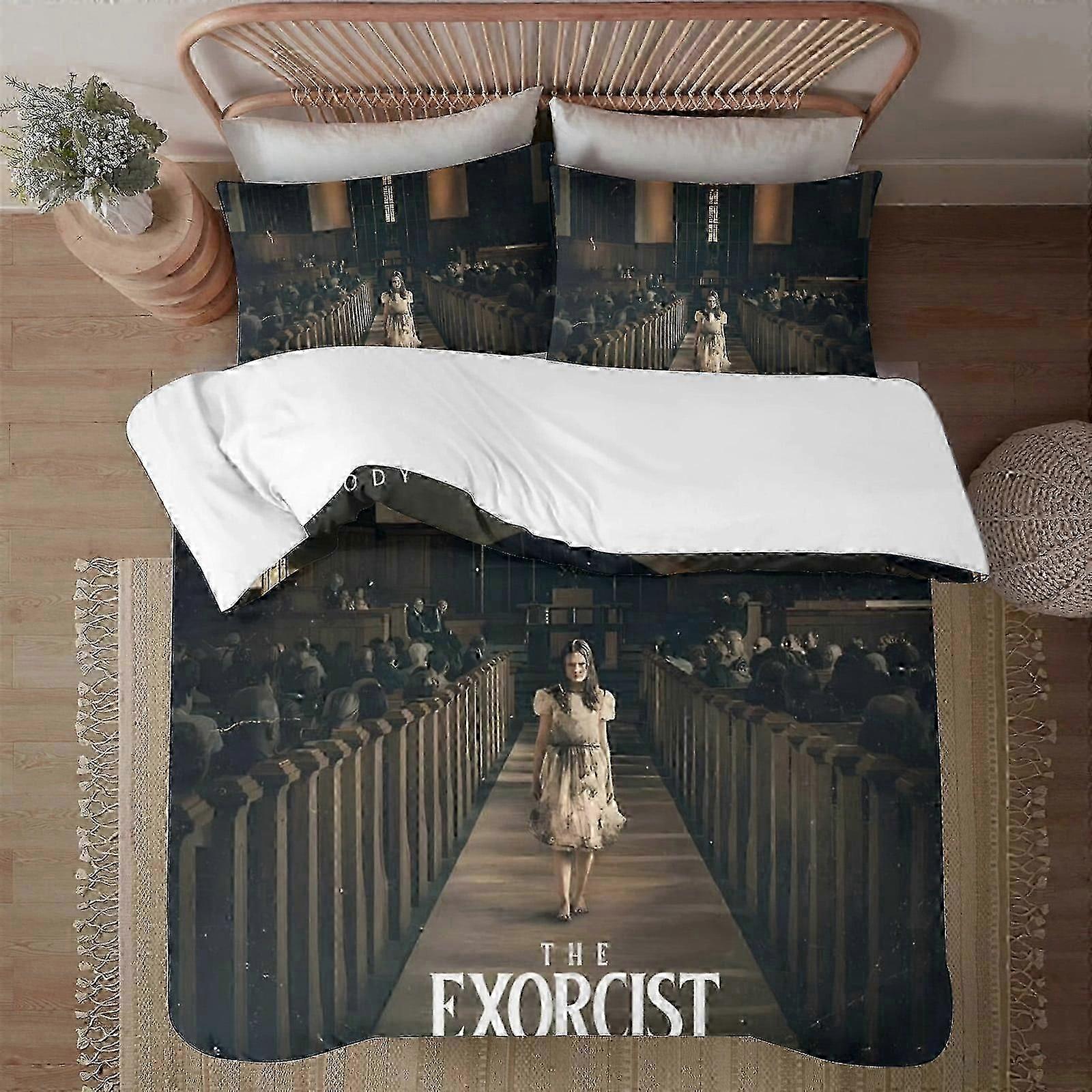 n290 Bed Sheets The Exorcist Soft3D Printed Duvet Cover Bedding Set with Comforter Cover3 Piece Set Includes Pillowcases and Cover Mhine Was (1 Duve