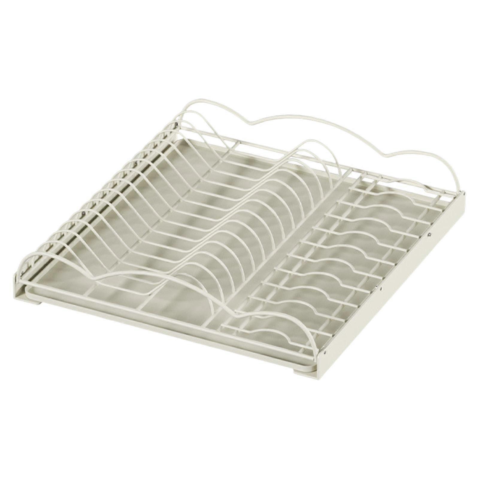 Pull Out Dish Rack Dish Drying Rack, Dishes Utensils Pull Out Plate Organizer,
