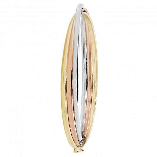9ct Tri-Color Gold Hinged Bangle BN402
