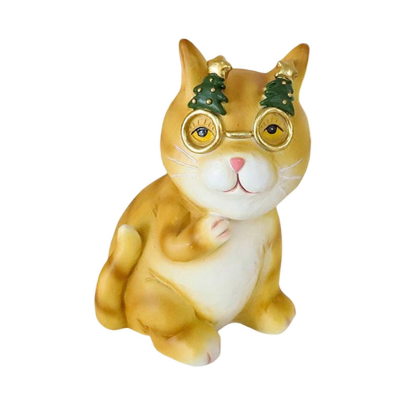 Cat Statues Home Decor, Cat Figurines for Cat Lovers Kitty Figures Cat Ornaments