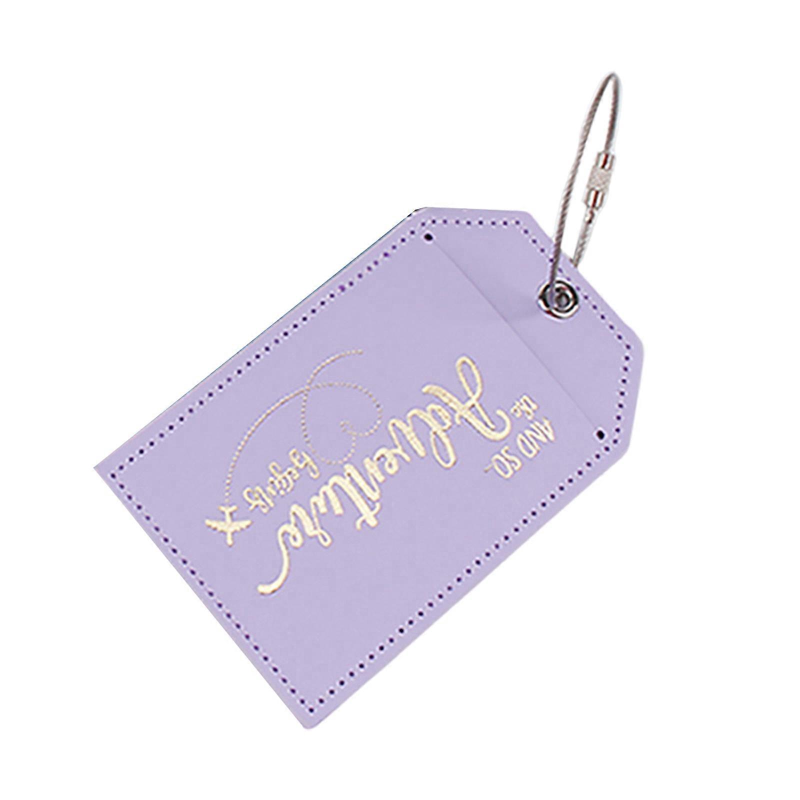 Conveniente Bagagem Tages Travel Tages PU Mala de Couro Tages com Aço Loop Boardings Travel Tages Bag Tages Roxo