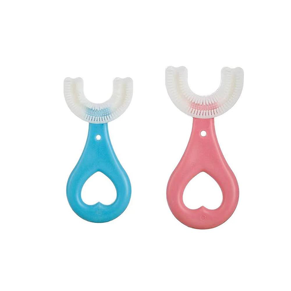 2Pcs Kids U- Shaped Toothbrush Manual  (Aged 2~6)