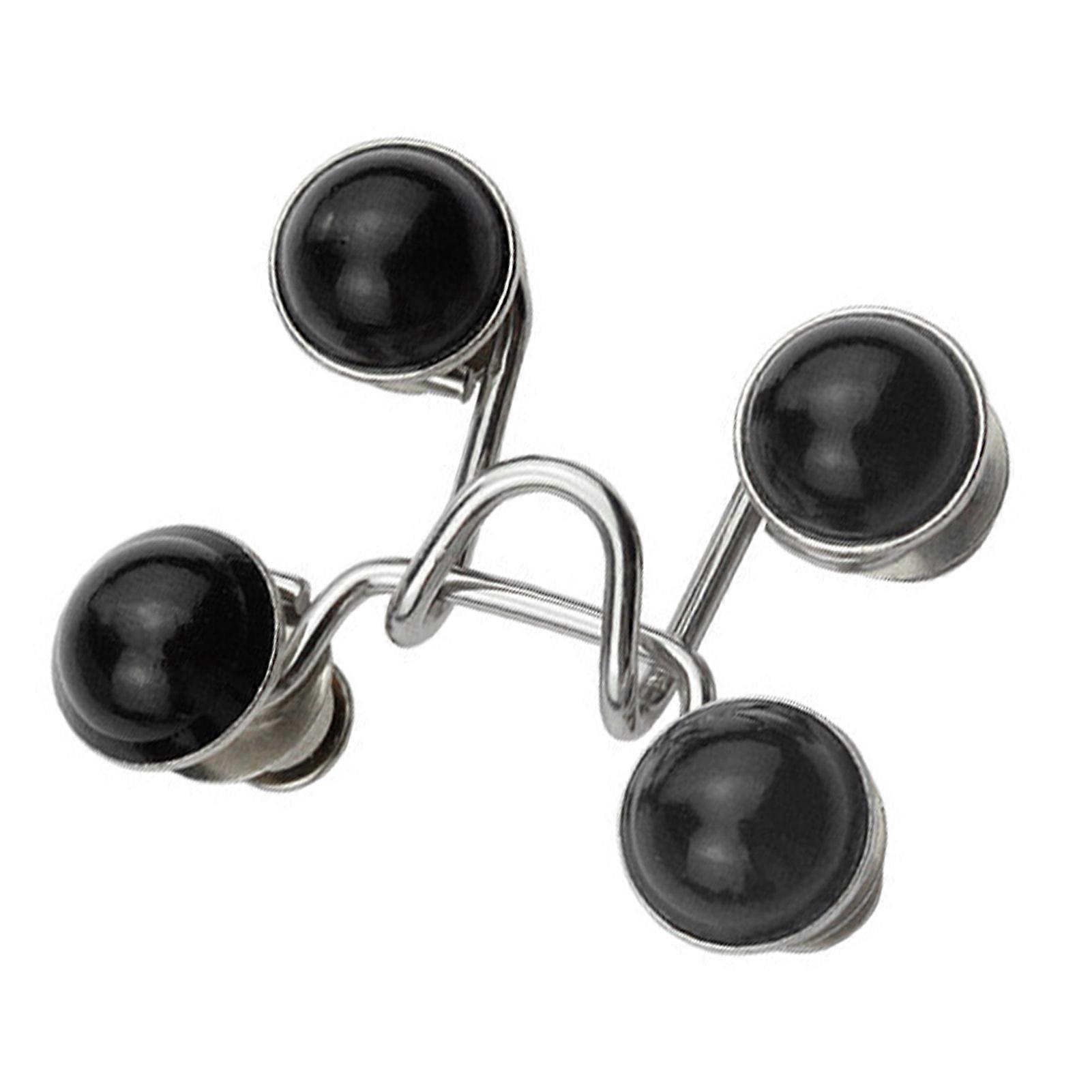 Pant Waist Tightener Buttons Punch Free Alloy Reusable Adjustable Removable Button Pins Pants Clips for Waist Black Pearl