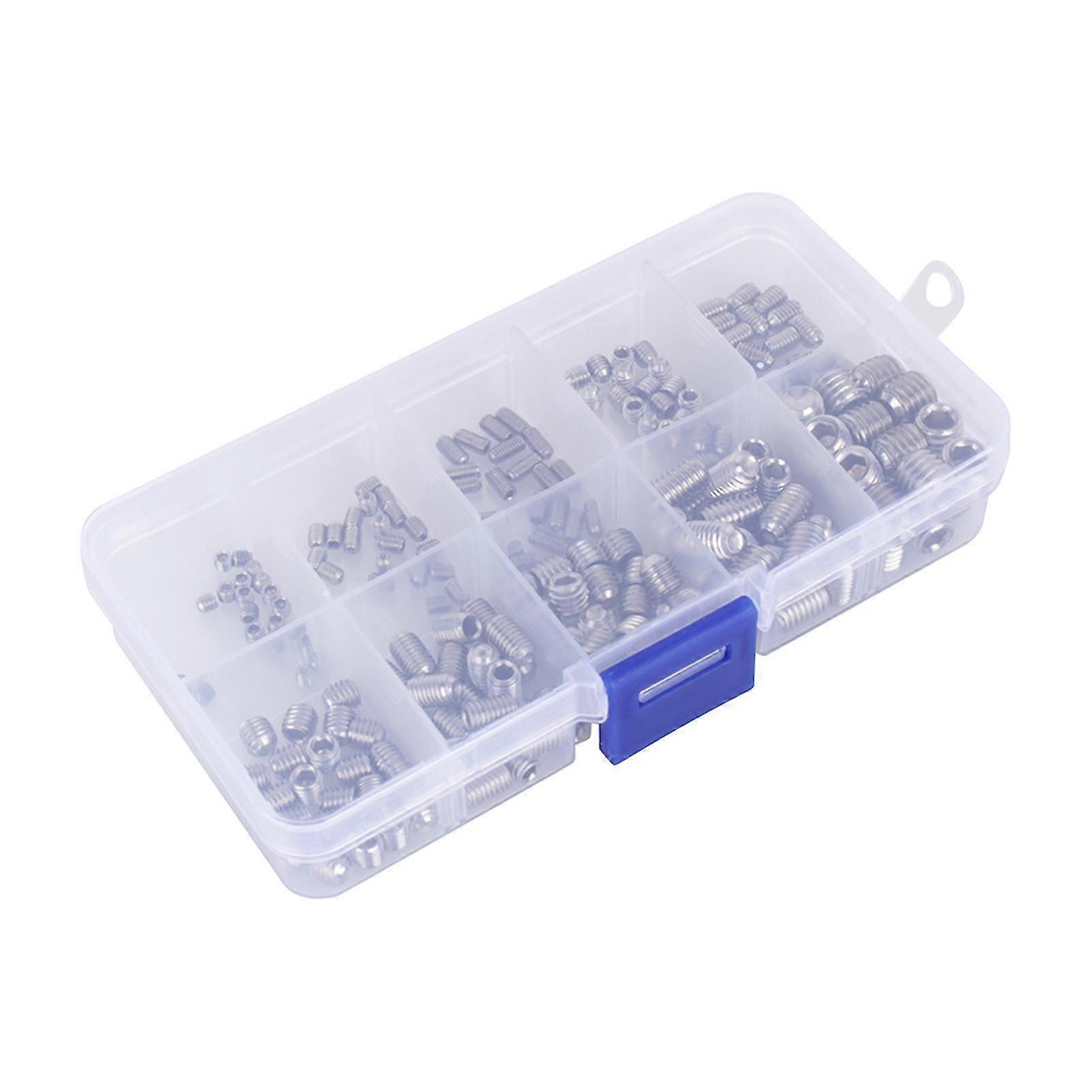 M3 M4 M5 M6 Hex Head Socket Set Screw Cup Assortment - 200 pcs