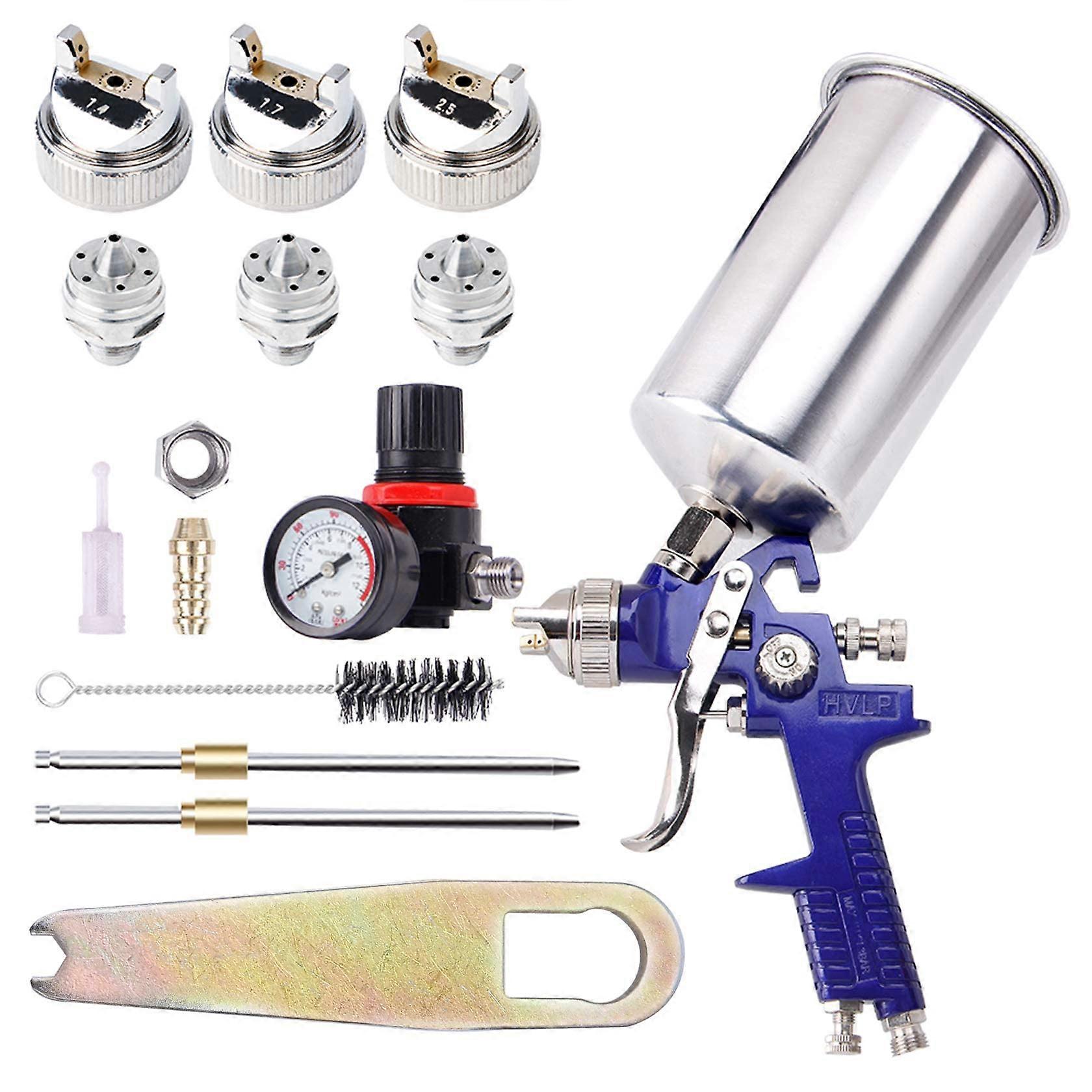 Professional HVLP Gravity Feed Air Spray Gun 1000cc for Automotive Paint, Primer, Clear Coat, and Touch-Up Applications