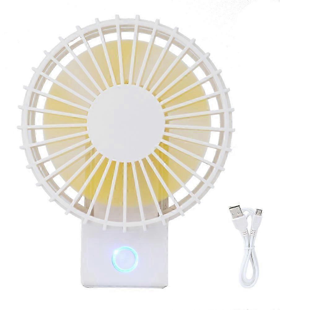 1Pc Portable Mini Desktop Electric Fan USB Rechargeable Strong Wind Table Fans(White)