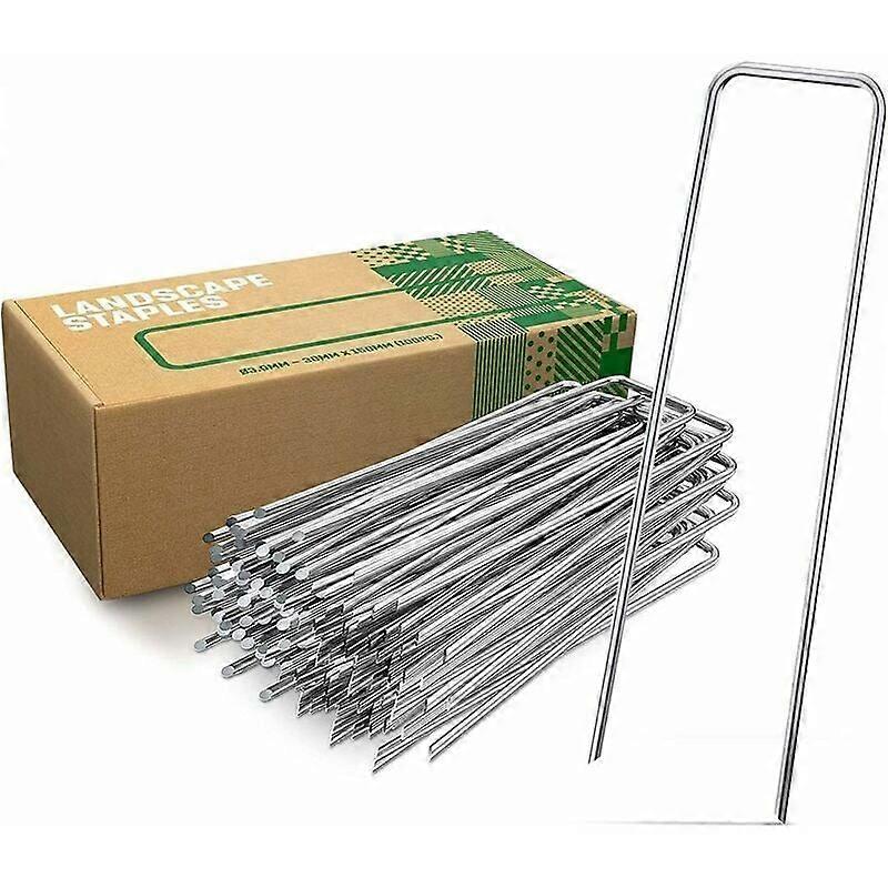Adjustable Width Garden Stakes, Easy to Use Sharp Ends for Quick Outdoor Projects, Hot-dip Galvanized Landscape Staples for Weed Barrier Fabric and