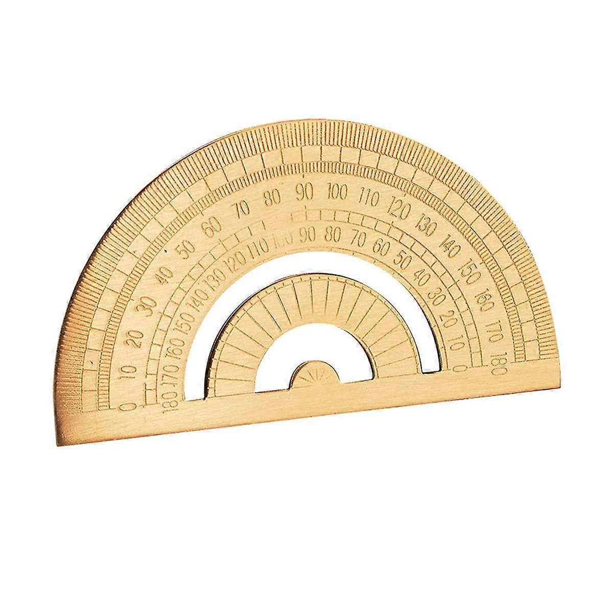 1 Piece Gold Brass Retro Semicircle Protractor Drawing Ruler Copper Angle Measure Tool Stationery Math Geometry Gift