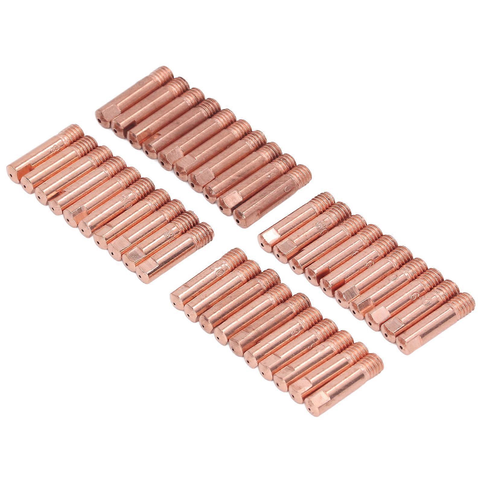 40Pcs Welding Torch Contact Tip Copper High Temperature Resistant 15AK Welding Tips 0.6MM to 1.0MM 