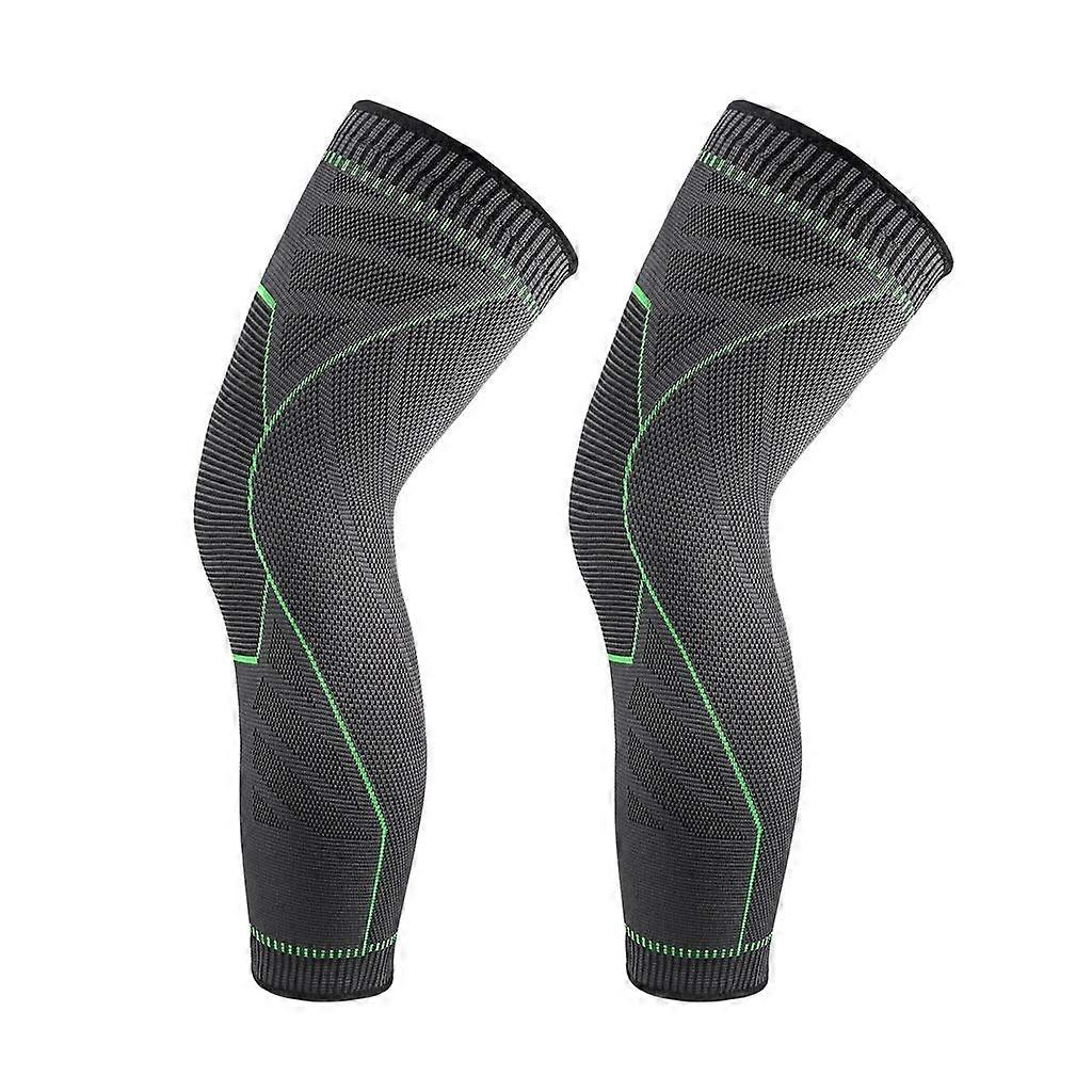 Nylon Elastic Sports Knee Pads for Running Hiking Cycling, Breathable Nonslip Silicone Support Brace, Size L