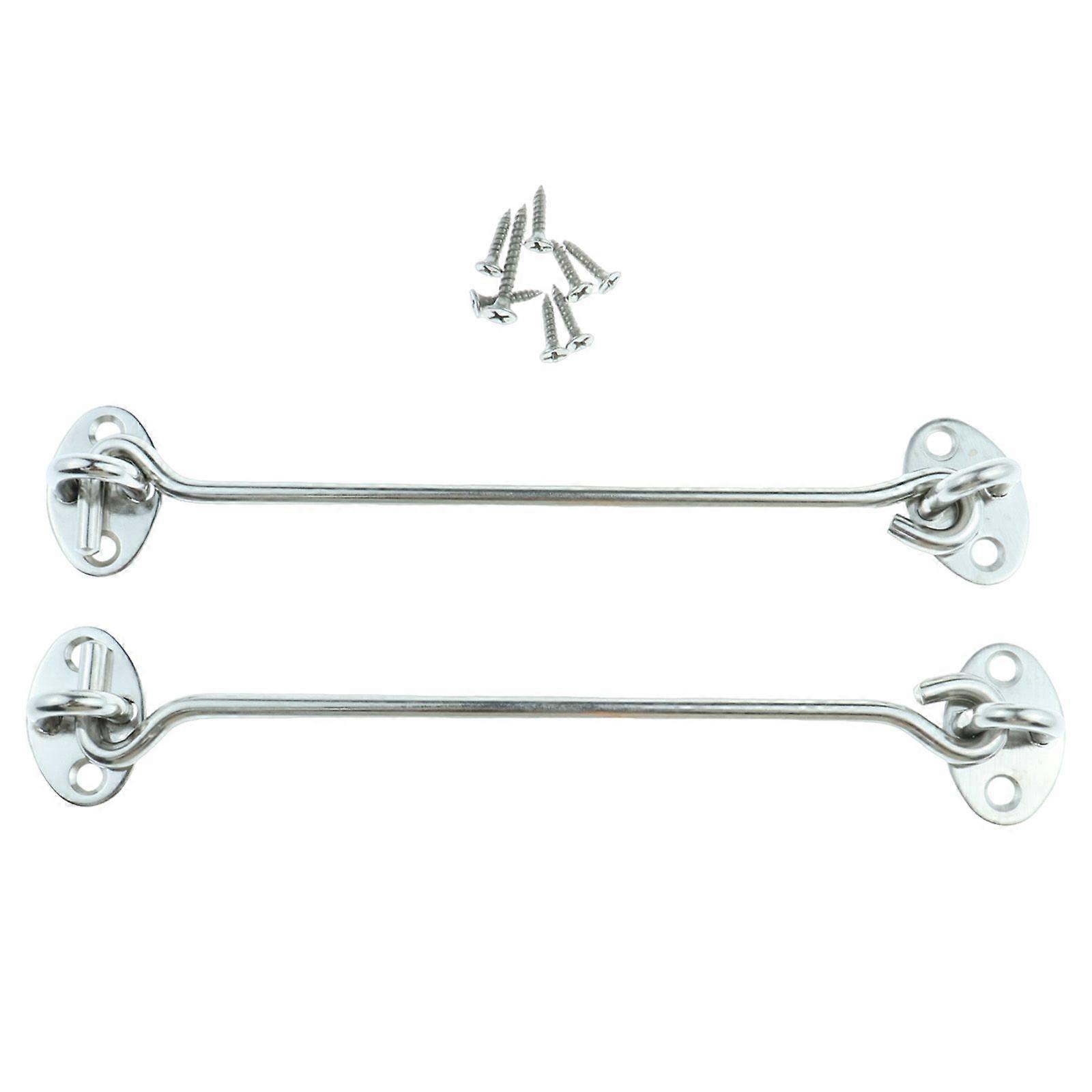 2pcs Door & Window Hooks 8 - Silver