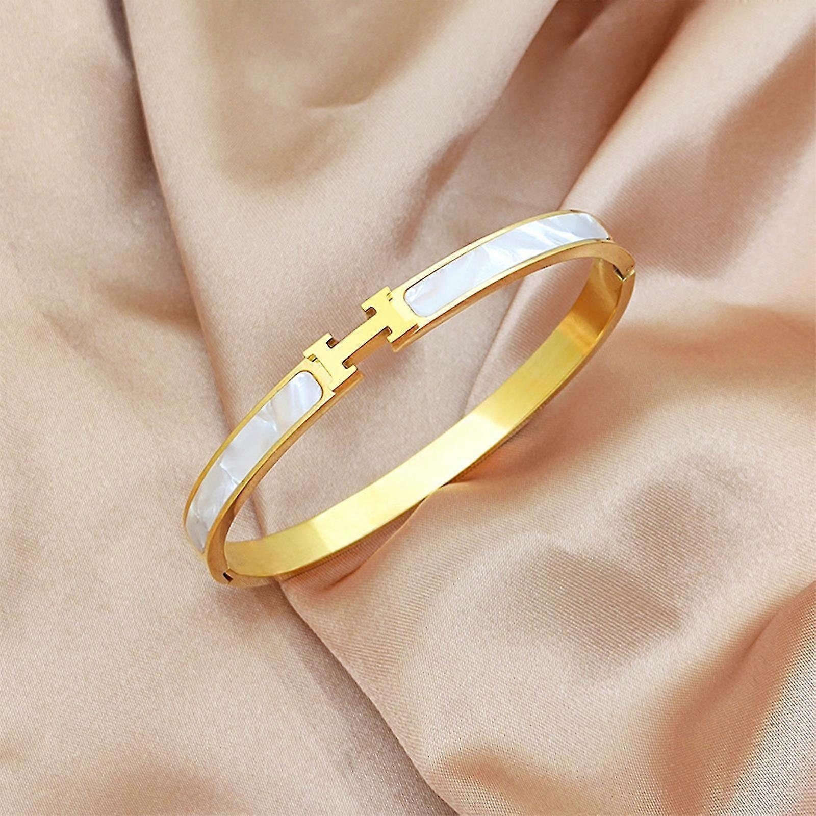 チタンスチールHレターブレスレットファッションシェルライトラグジュアリーリストチェーンジュエリー