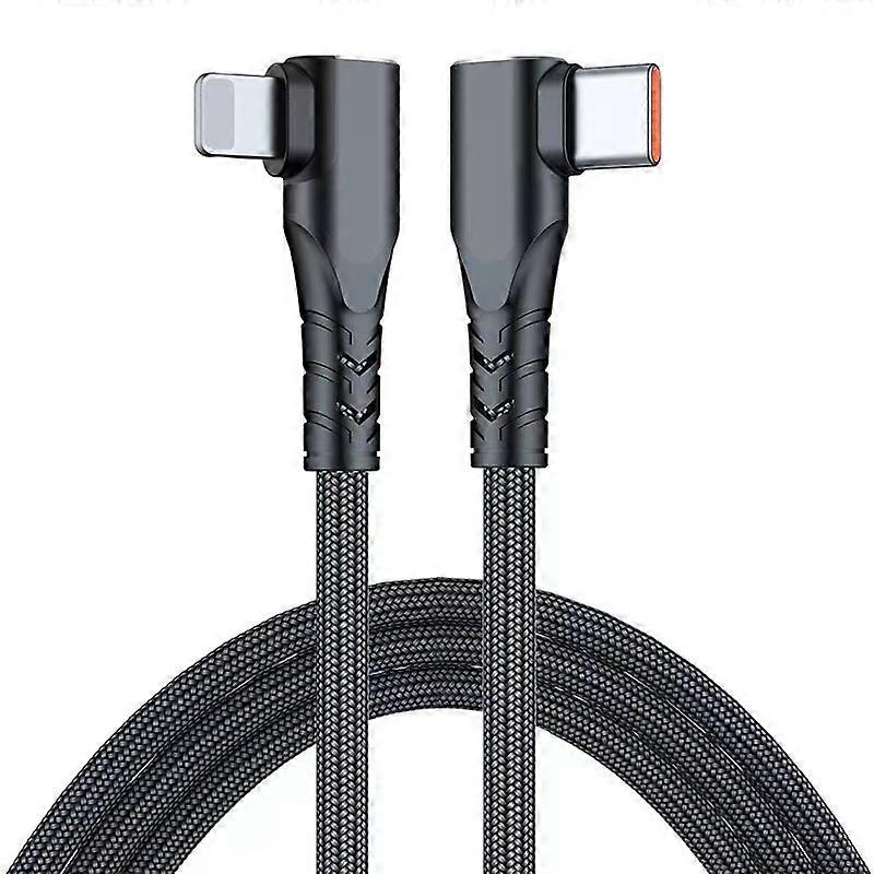 ENKAY Hat-Prince PD 20W Type-C to 8 Pin Dual Elbow Fast Charging Data Cable, Length:2m