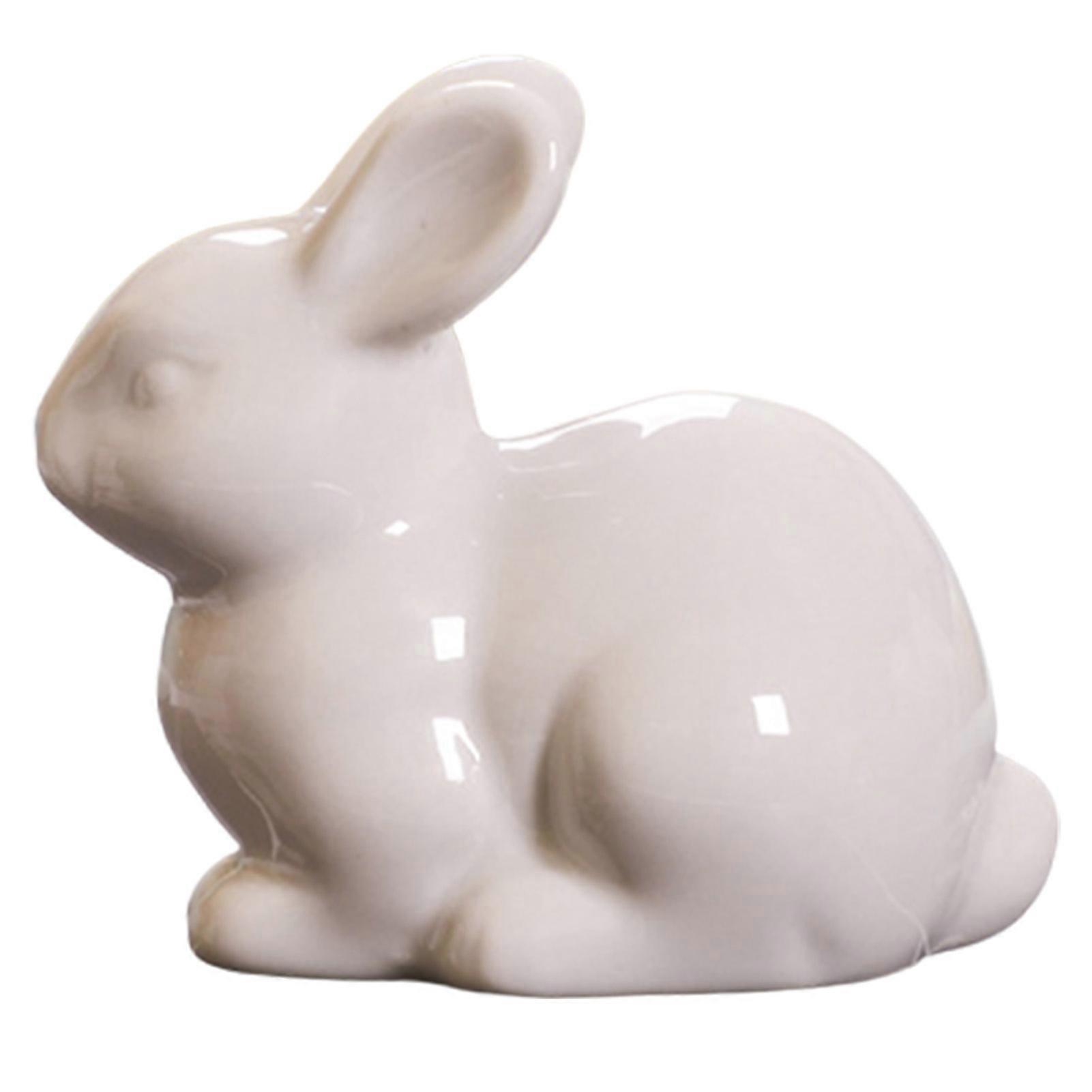 Miniature Ceramic Rabbit Landscape DIY Crafts Accessories for Flat Dormitory Decoration