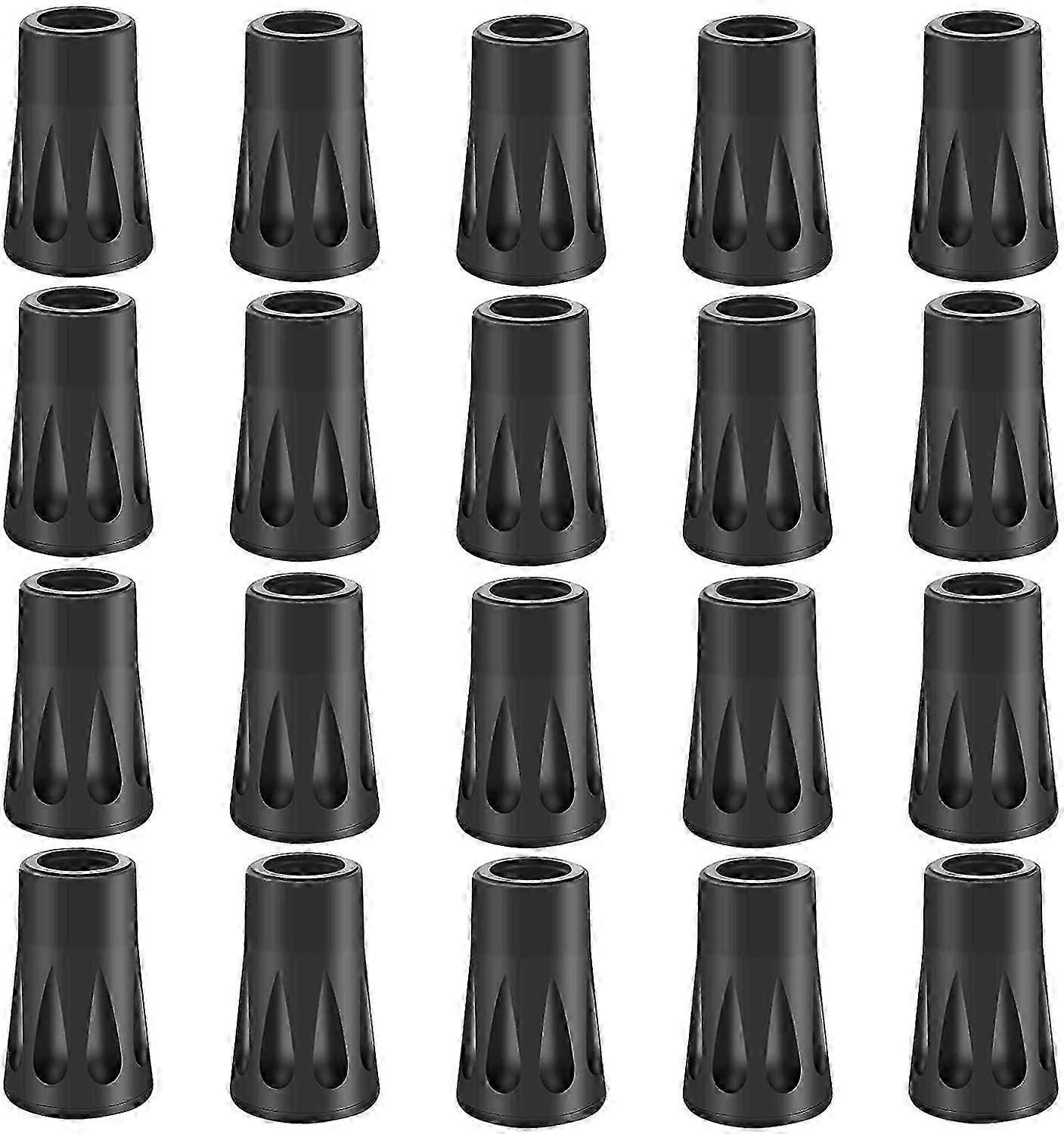 PIAO 20 x Rubber Buffer Set Hiking Poles Rubber, Buffer Nordic Walking Pads, Asphalt Pads Replacement Plate for Trekking Poles Asphalt Gravel Mountain