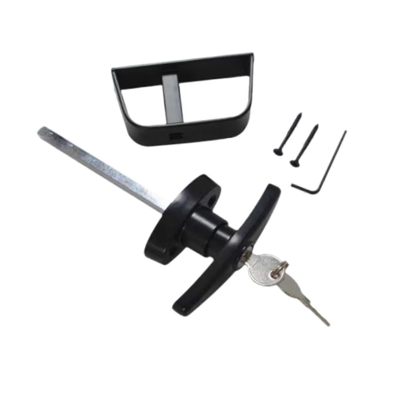 T Handle Shed Door Lock Kit Zinc Alloy Hardware With Keys 13.9 cm Stem For Playhouses Heavy Duty