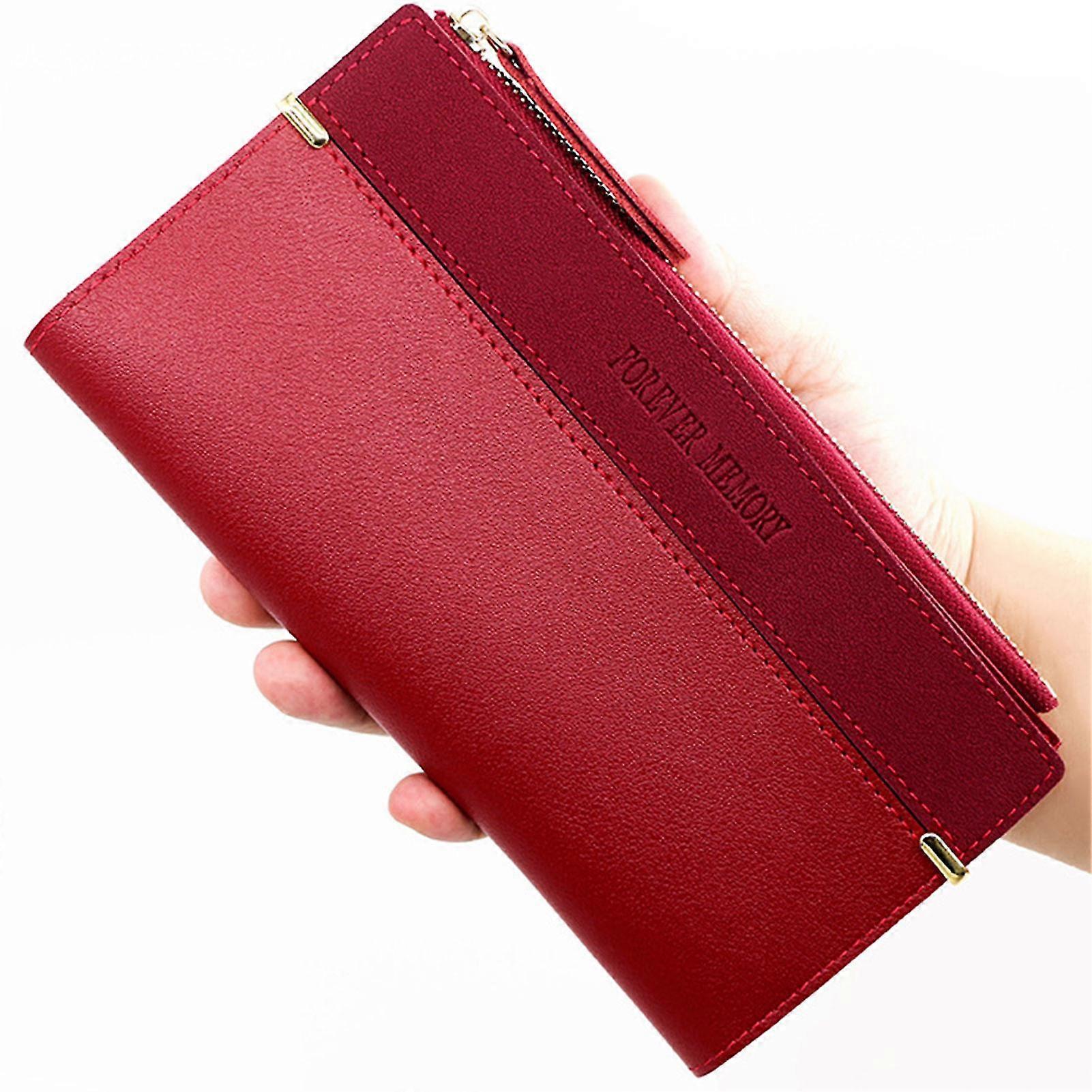 Women's Long Zip Around Wallet Practical Luxurious Pu Leather Purse