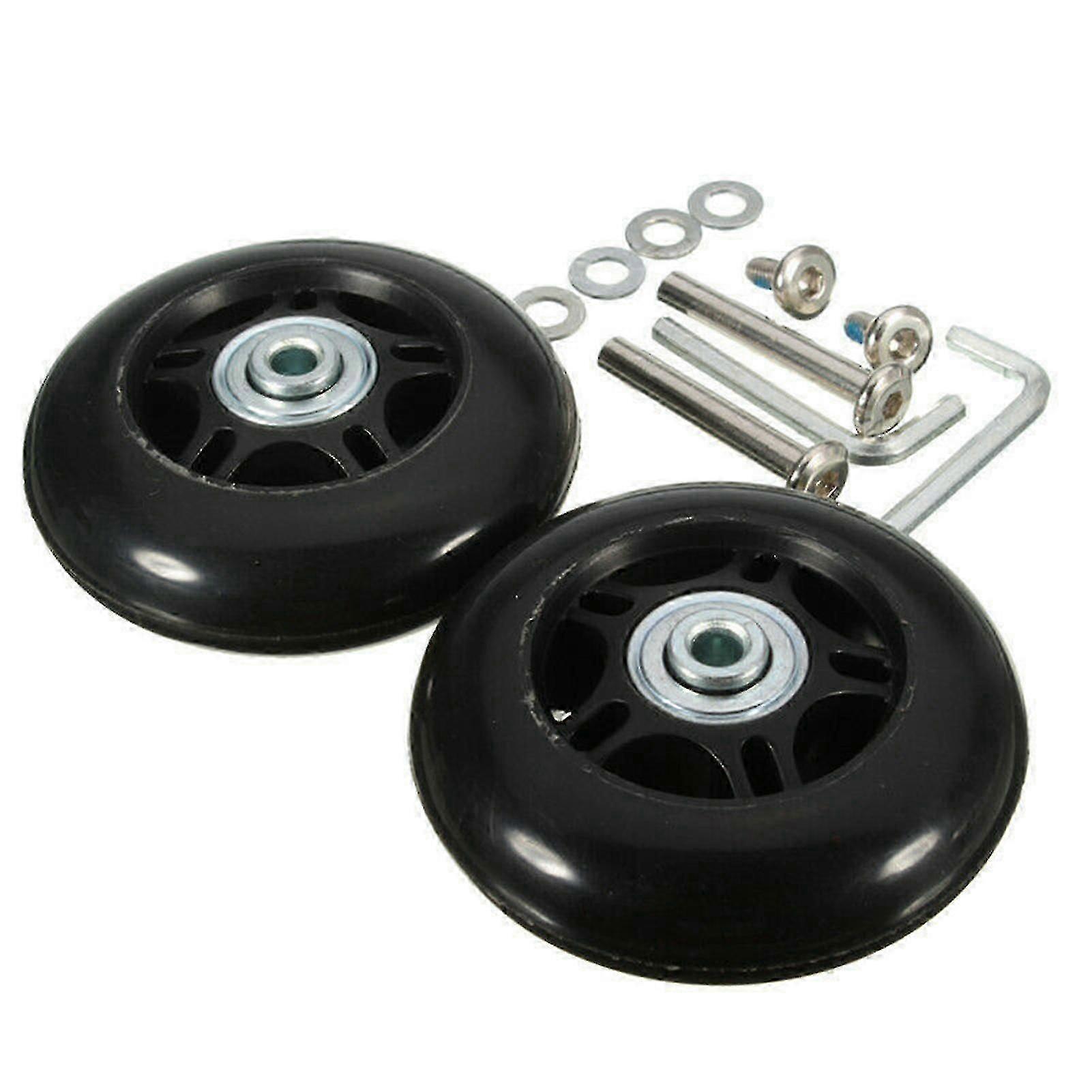 1 Pair 70mm x 24mm Luggage Spinner Wheels Replacement with Tools