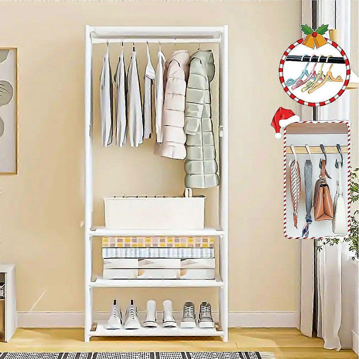 Freestanding Metal Coat Rack 1 or 3 Rows Versatile Simple Durable Compact Modern Design