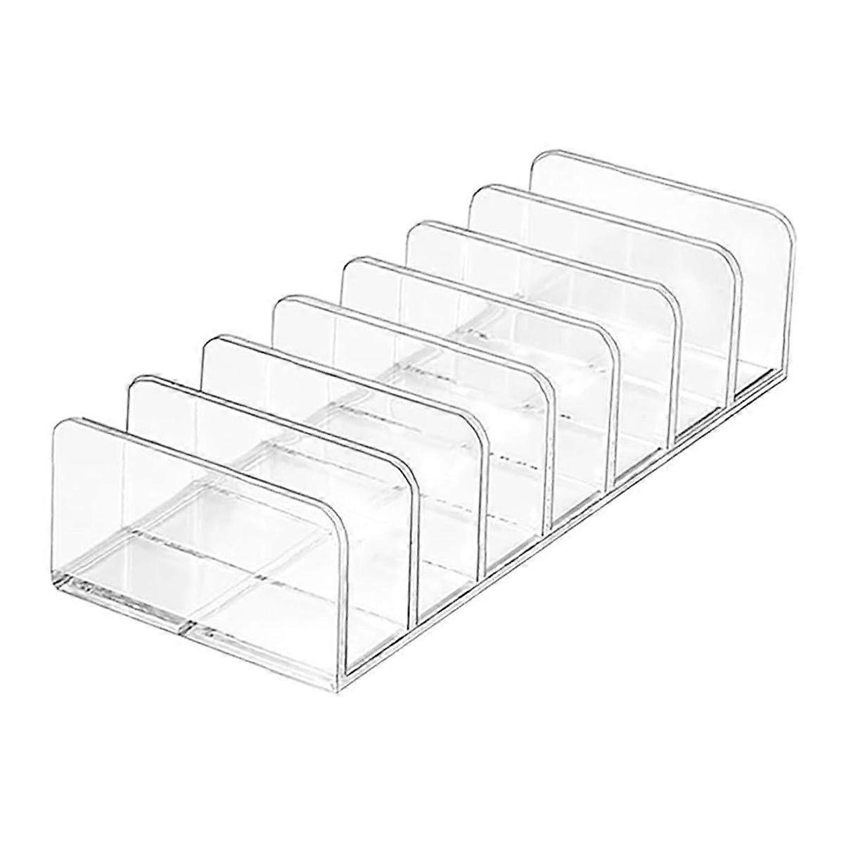 Clear Eyeshadow Palette Organizer, 7 Section Makeup Rack