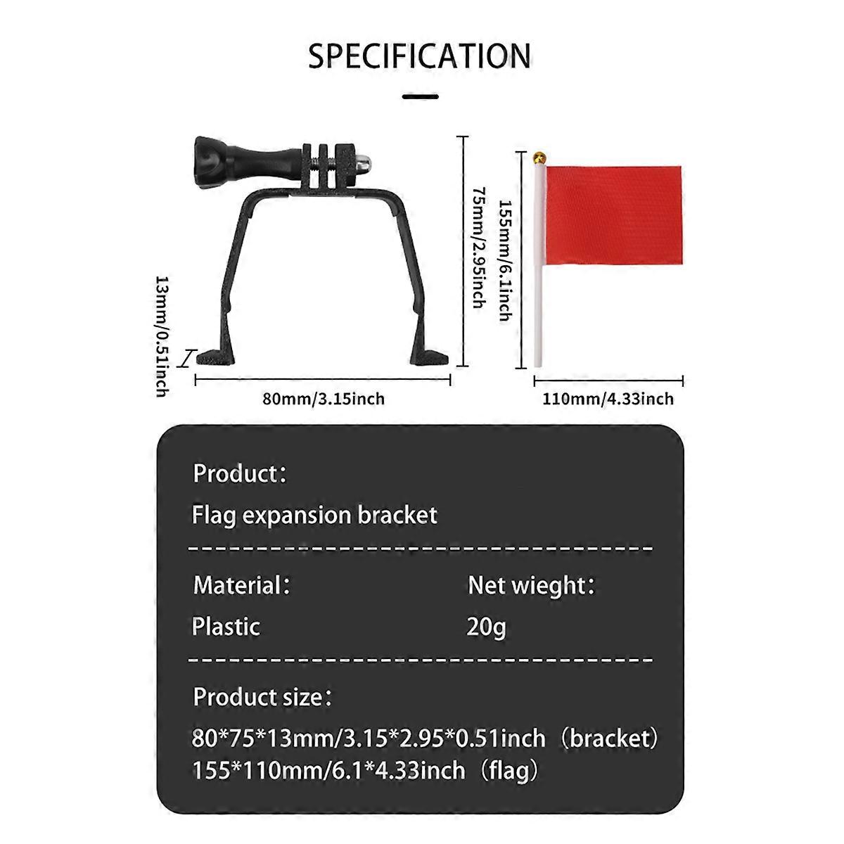 Drone Top Extension Bracket Holder with Flag for FLIP with Expansion Mount Drone Accessory