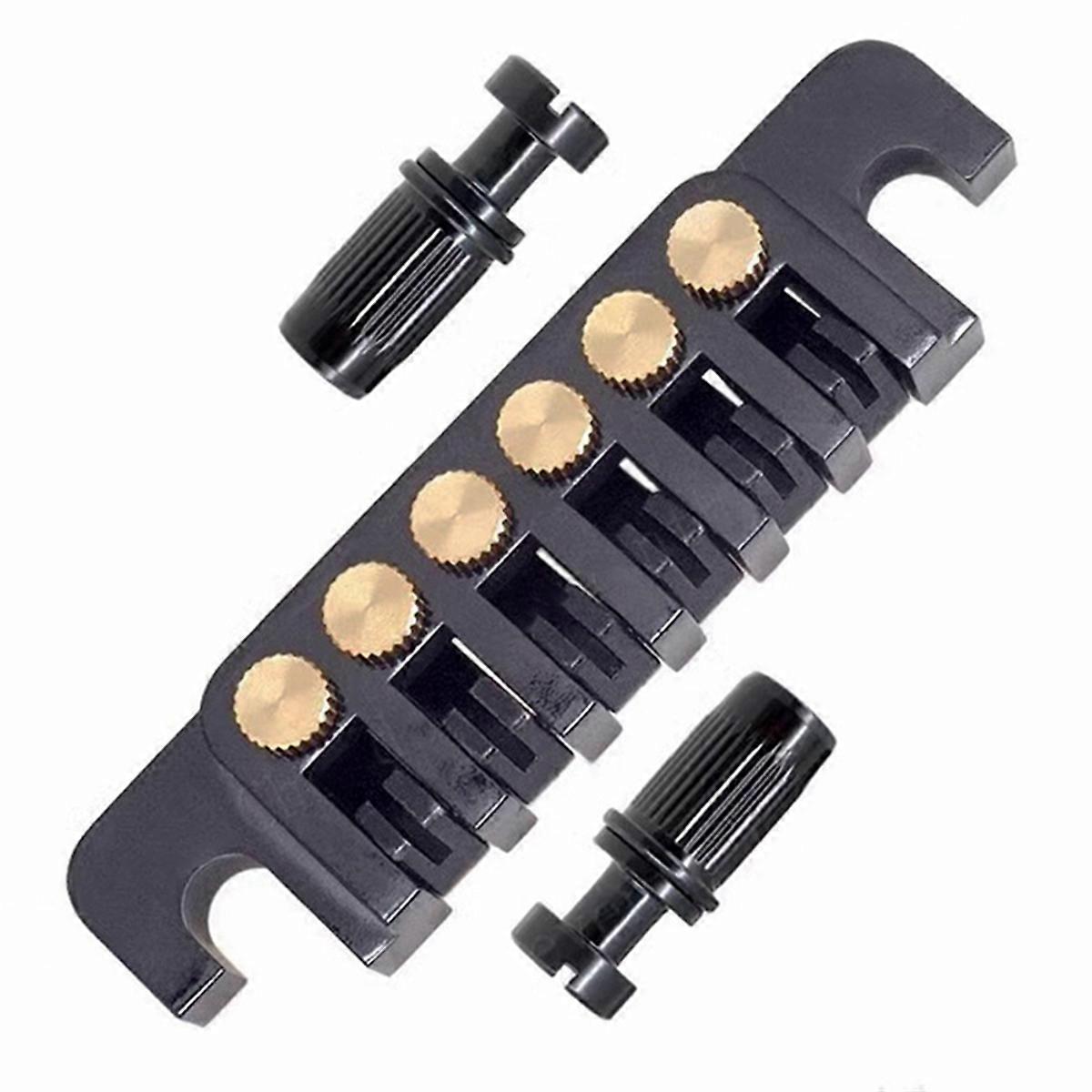LP Electric Guitar -6 Bridge Frame Stop Rod 70S Tailpiece,Black