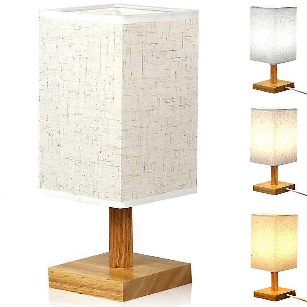 Minimalist lamp with rectangular fabric lampshade, Noonedibs, lamp for Living Room, Office or Bedroom, Beige