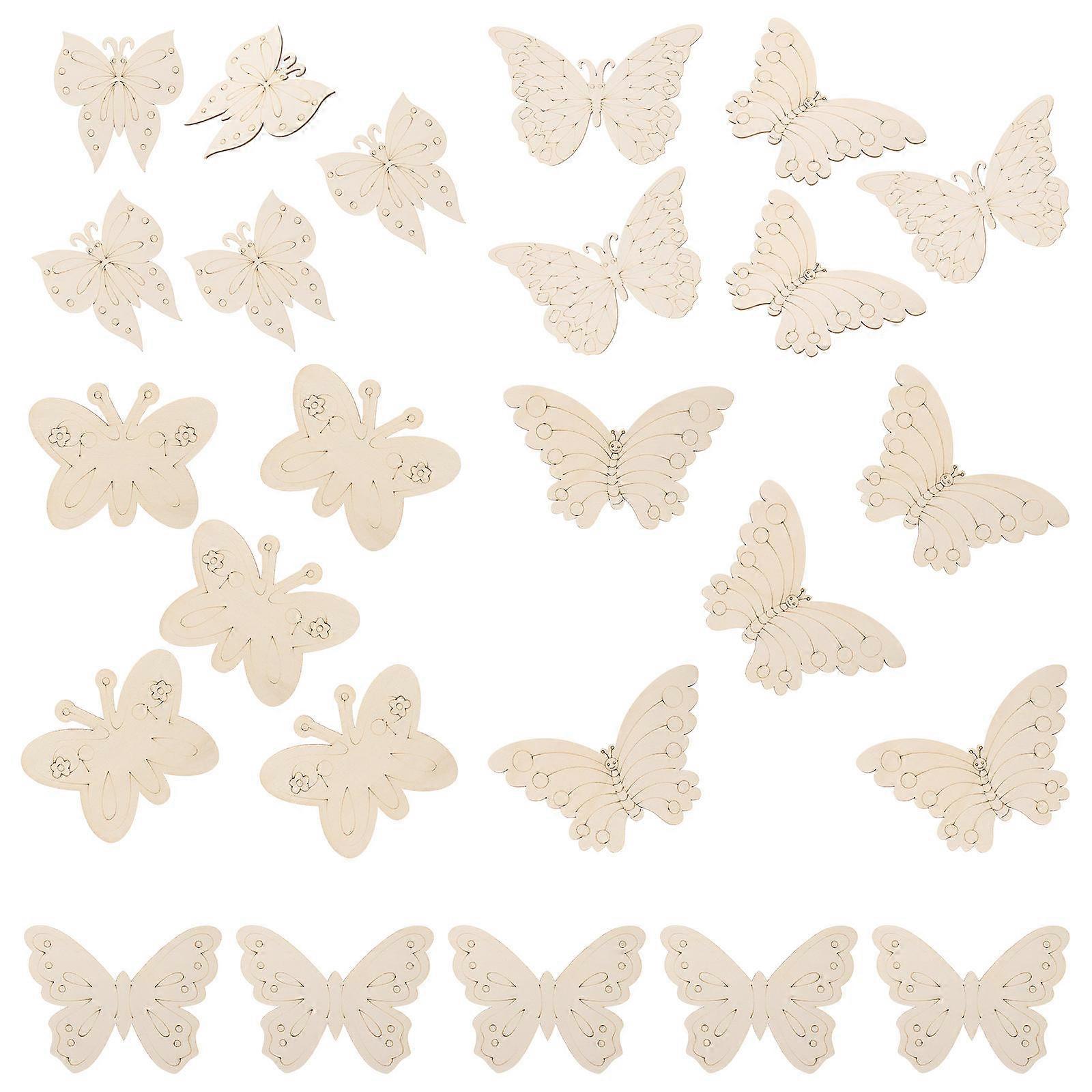 Wooden Butterfly Decor Elements for Customizing Walls and Bookshelves