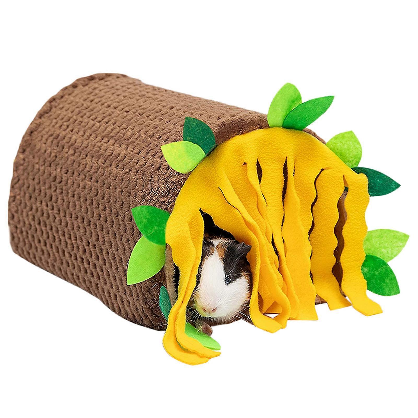 Small Animals Tunnel House Guinea Pig Hideout Cave with Curtains 2-Way for Play Tube for Hamster Gerbil Hedgehog Squirre