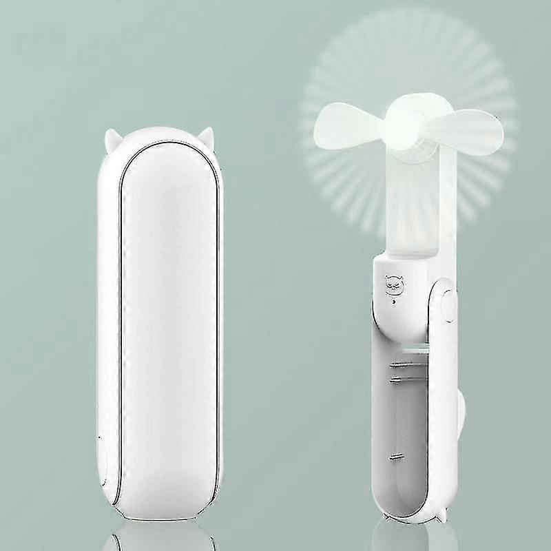 Handheld-Mini-Ventilator, weißer USB-wiederaufladbarer Lüfter für unterwegs