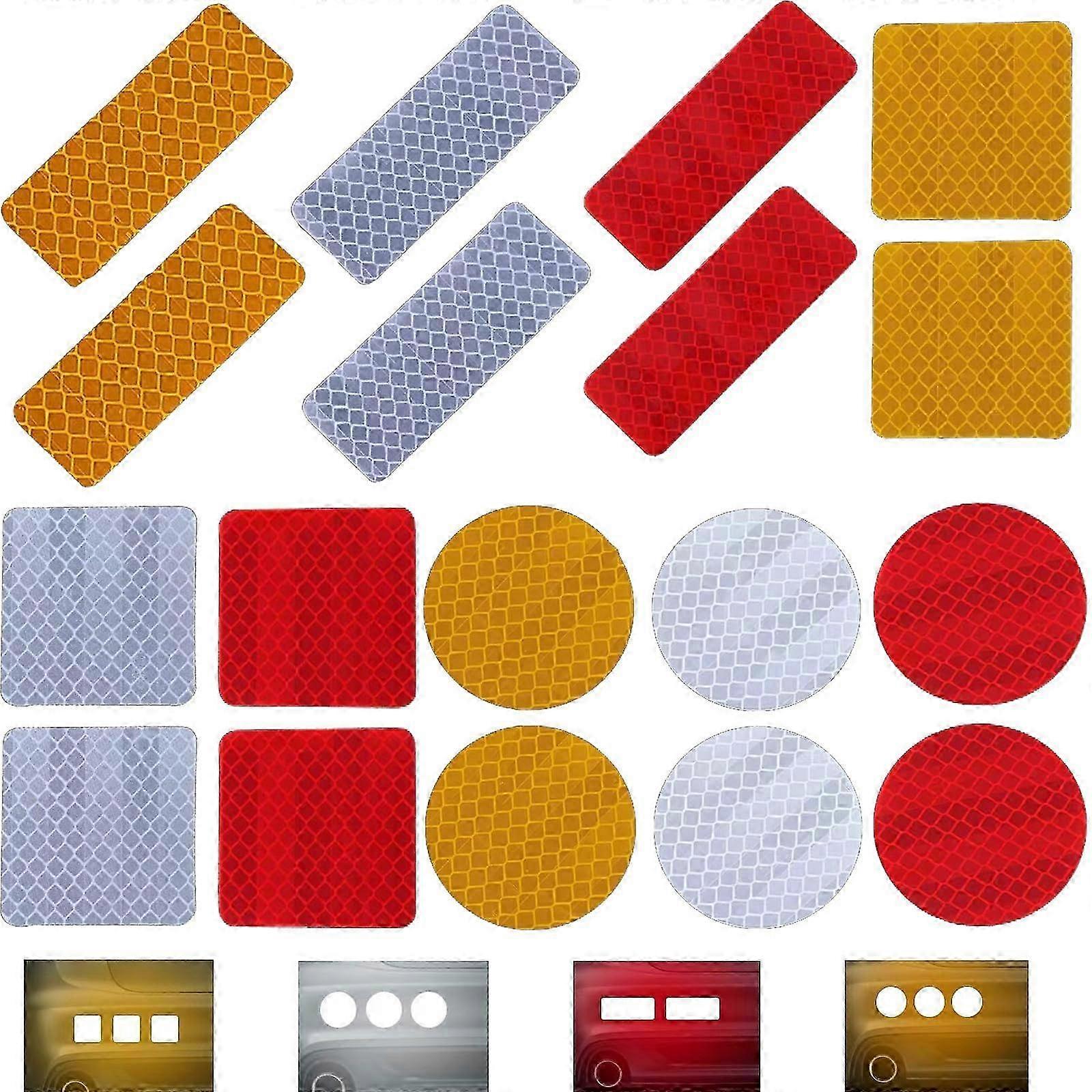 90Pcs Reflective Safety Stickers for Night Visibility, Waterproof Warning Strips