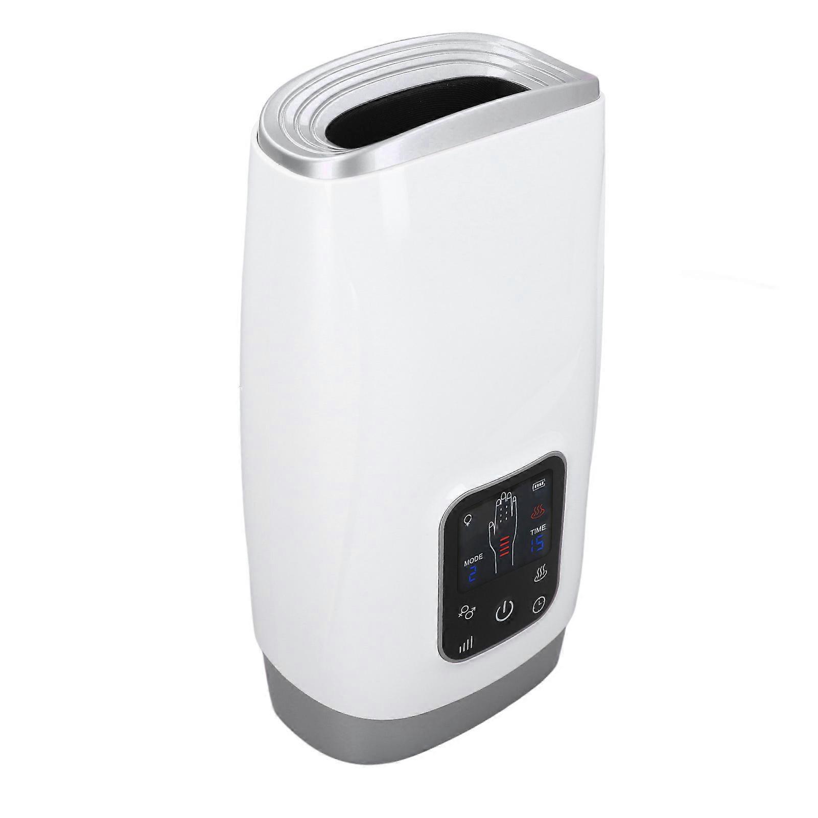 Hand Massager LCD 4 Levels Compression Electric Finger Massager With Heat for Finger Numbness Lengthen Silver 