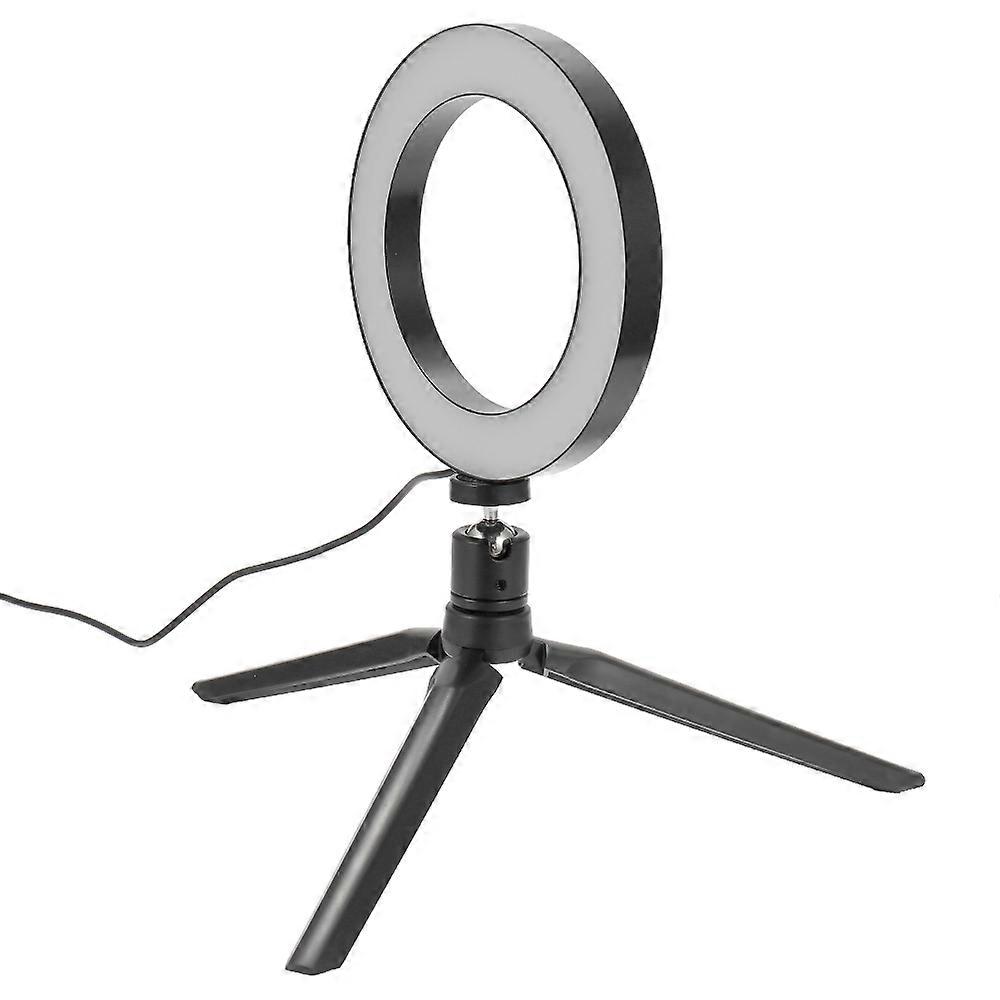 Dimmable LED Ring Light 16cm with Tripod Stand Black/Pink