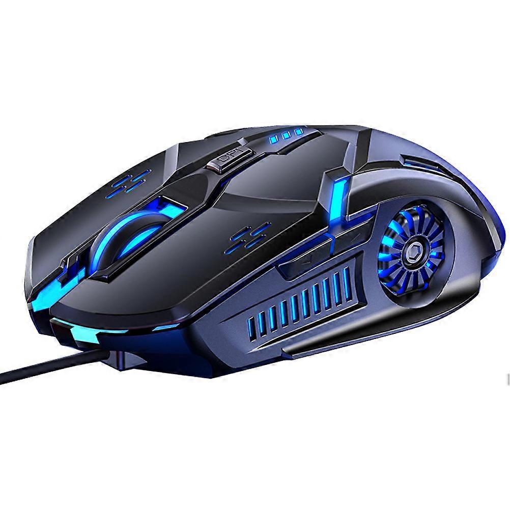Silent Luminescent Wired Gaming Mouse with Breathing Light Buttons for Home Entertainment and Easy Computer Use Black
