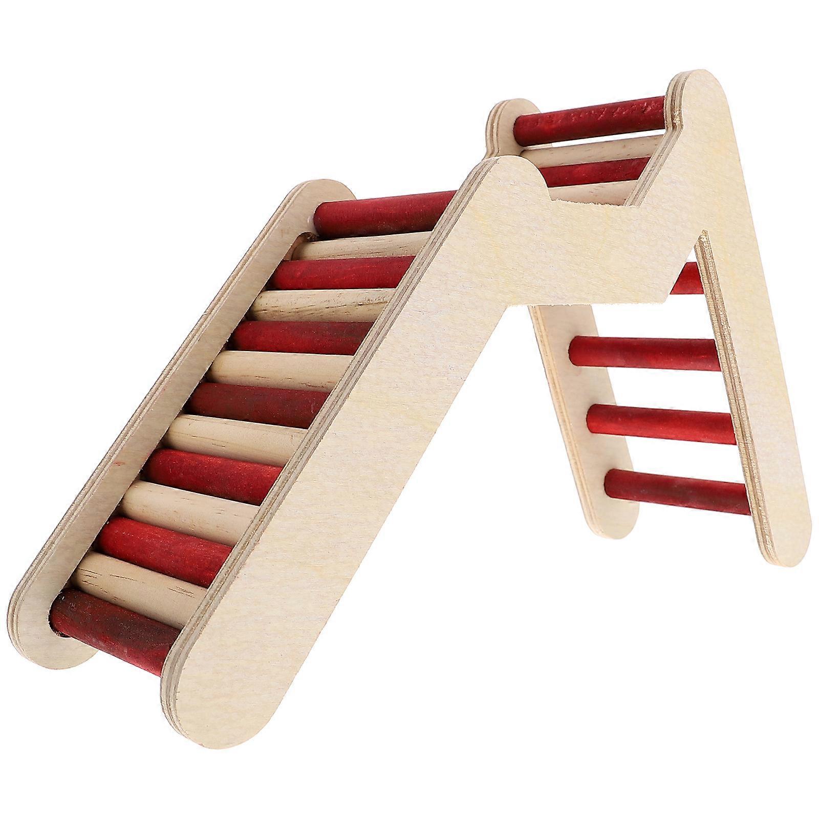 Natural Wooden Hamster Ladder – Safe & Durable Climbing Platform for Hamsters, Chinchillas, and Gerbils – Smooth Surface Cage Accessory