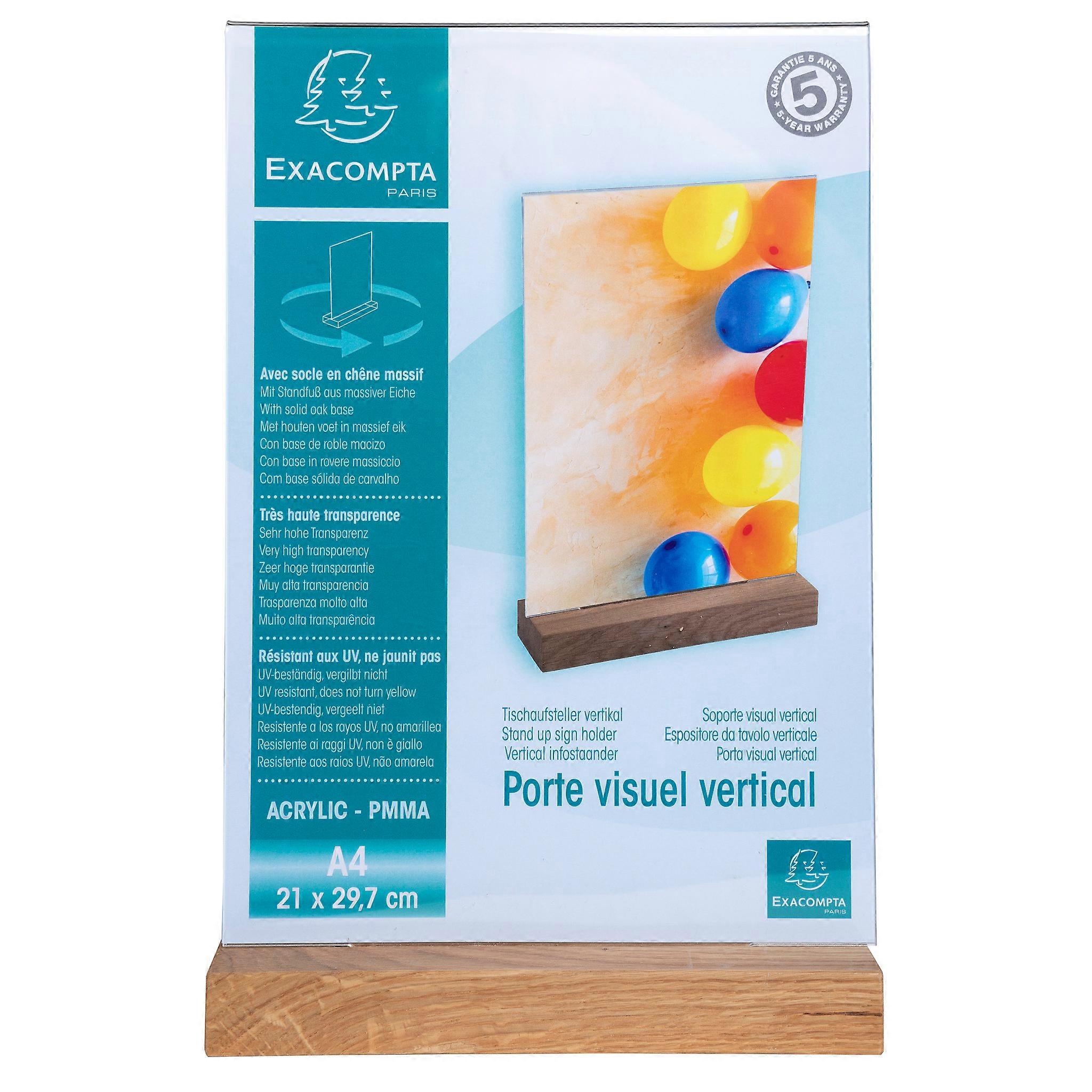 Exacompta 84258D 10x Expositor Forma-T con base de madera A4