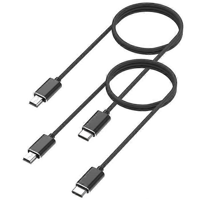 Lot of 2 cables Olympus VG-110/VG-120/VG-130/VG-140/VG-150/VG-160/VG-165/VG-170 - Black MINI USB/USB-C Cable 1 Meter Phonillico®
