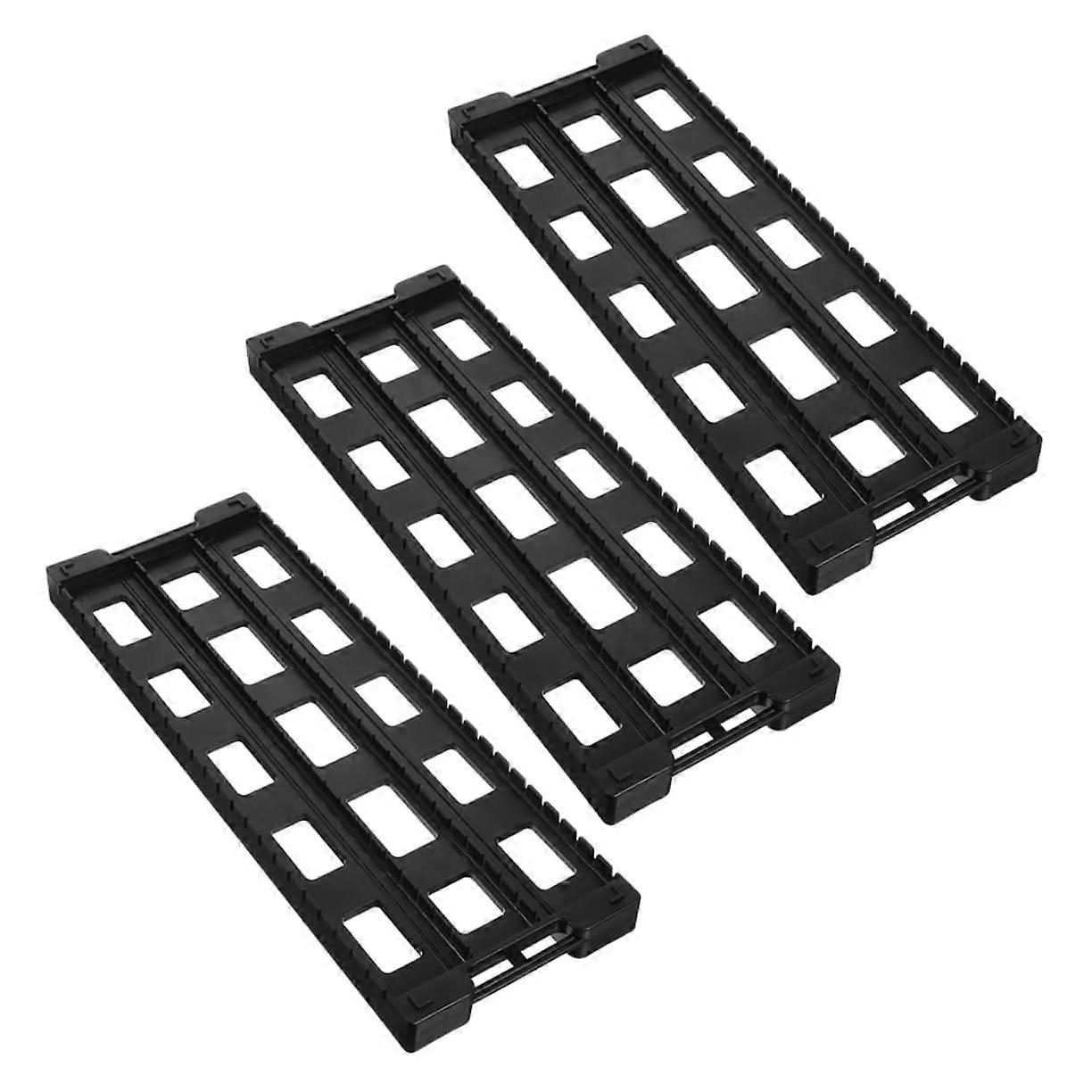Antistatic Rod Stand 3-Piece For PCB Connectors, ABS Black, Clamp Rack Mount, Supports Multiple Keys